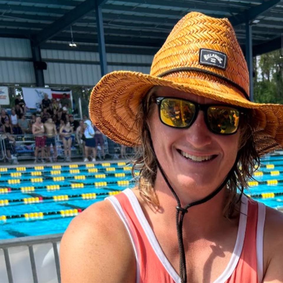 Coach Jake on pool deck